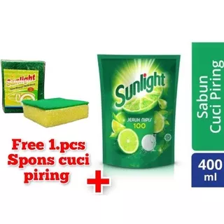 Sunlight 400ml Free spons cuci piring