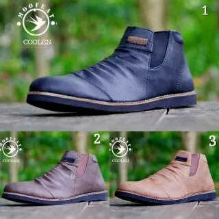 SEPATU SANTAI COOLEN MOOFEAT ORIGINAL SEMIBOOTS CASUAL SEPATU PRIA KULIT ORIGINAL BLACK