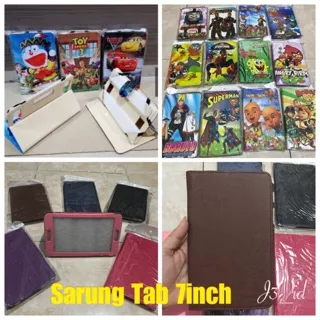 SARUNG UNIVERSAL TABLET 6.8  - 7 INCH GAMBAR 3D / POLOS BOOK COVER
