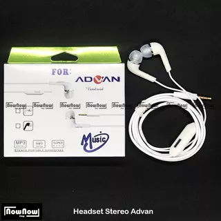Headset Earphone Handsfree Stereo Advan Vandroid Putih Super Bass S4P S4F S4Z I5C Plus I4D S5E S6