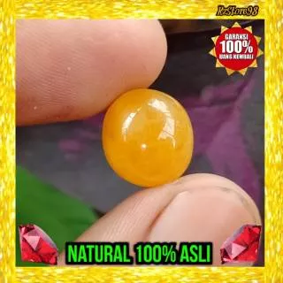 Batu yellow safir bulat chobocon batu alam natural batu mulia batu permata batu cincin