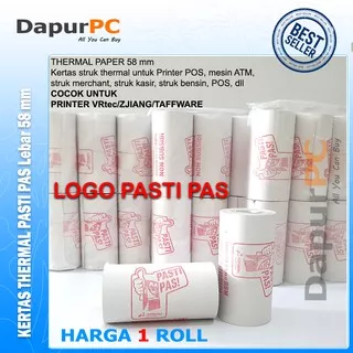 Kertas Struk Thermal Logo Pasti Pas Pertamina 58 x 30 mm Kertas Struk Thermal Paper