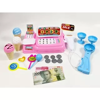 mainan anak perempuan 3 4 5 6 7 tahun mesin kasir kasiran mainan anak Mainan Kasir Kasiran Anak Cash register LK 20 Suara - Mainan Murah