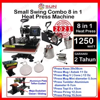 Mesin Press Sliding Swing Combo All in One 8 in 1 - Mesin Press Kaos Sliding, Topi, Mug, Piring, Tumbler, Keramik  ( DTG, DTF, Polyflex, Sublime, Transfer Paper, Platisol, Rubber )