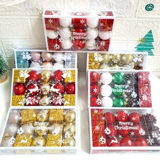 Perlengkapan Natal Bola Natal Mix Set isi 15 Aksesories Hiasan Pohon Natal Gift Set Murah