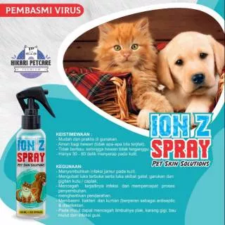 ION Z Spray membasmi virus,bactery menyembuhkan jamur scabies luka pada kucing anjing kelinci