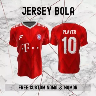 Jersey Bayern Munchen Klub Bola Baju Kaos Custom Nama dan Nomor Punggung - 182
