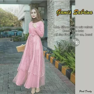 Ns FC Najibah Gamis Syar`i asdf Sabrina Dress Maroon Navy Pink Grey Mocca Muslim Modis Modern