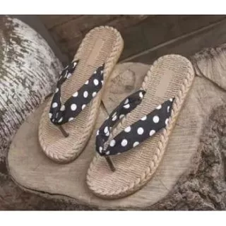 Sandal Etnik Wanita Jepit Polkadot | Sandal Jepit Wanita | Sandal Etnik Polkadot Jepit