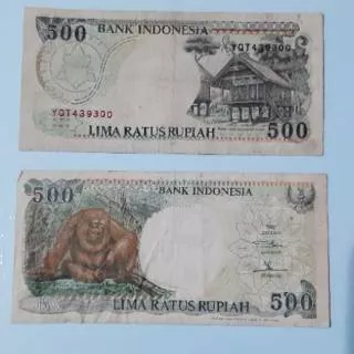 UANG KERTAS KUNO 500 RUPIAH MONYET 1992