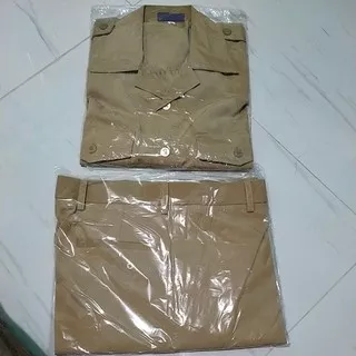 Baju PDH Taruna Taruni/Pakaian Dinas Harian Taruna Taruni/Seragam PDH coklat taruna Pria Wanita lengan pendek bahan halus