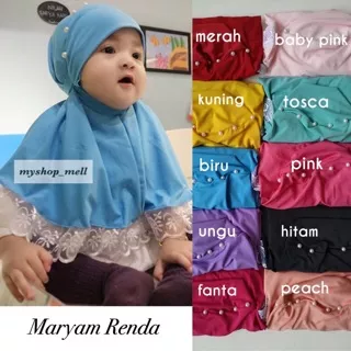 Maryam Renda (Jilbab Rempel Renda Mutiara Baby & Anak)