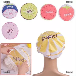 ? FF ? Shower Cap Lace Elastis Anti Air Motif Buah untuk Shower