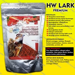 HW LARK PREMIUM hw lark premium 220gr pakan burung branjangan voer mini pellet insect blend vegetables