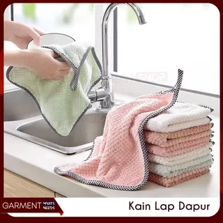 Lap Tangan Kain Handuk Pembersih Meja Piring Dapur Serbet Microfiber Gantung Wajan Panci Premium Bagus