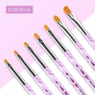 COSCELIA 7pcs/Set Nail Art Brush Pens UV Gel Cat Kuku Lukisan Brushes Manicure Tools