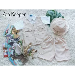 Kostum Photoshoot Newborn/ Baju anak Zoo Keeper/ Pakaian Penjaga Kebun Binatang Junior