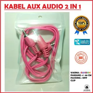 kabel aux audio 2 in 1 RCA 2 in 1 solid aux Cable output speaker