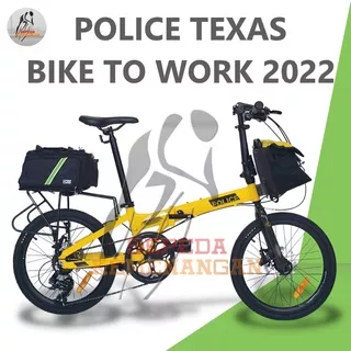 SEPEDA LIPAT POLICE TEXAS BIKE TO WORK 2022 HYDRAULIC UKURAN 20 INCH