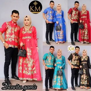 Batik Couple deswita gamis kekinian seragaman murah kondangan dress pakaian kerja kantor muslimah
