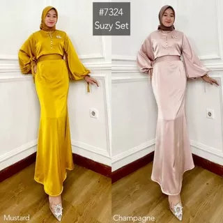 MK Suzy set busui setelan rok silk kekinian MK Livia set setelan hijab pakaian baju muslim casual kekijian MISSKAMIHIJAB