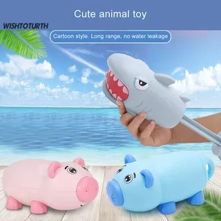 (Wt) Mainan Pistol Air Bentuk Unicorn / Babi / Hiu Bahan Plastik Untuk Anak