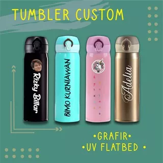 TUMBLER CUSTOM/ TERMOS CUSTOM NAMA TULISAN / TUMBLER LOGO FREE DESAIN / CETAK TERMOS TUMBLER