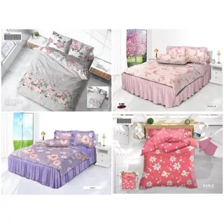 Set Bedcover My Love 180 X 200 King Size ( 6 Kaki ) Motif Bunga