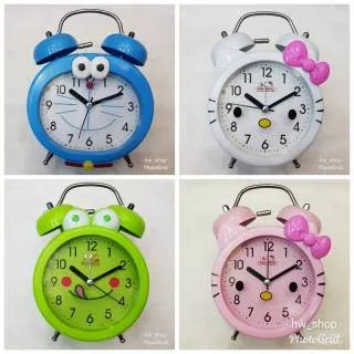 JAM WEKER ALARM KRING BESAR KARAKTER HELLO KITTY . JAM WEKER KARAKTER BESAR DORAEMON DAN KEROPI