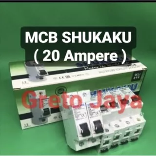 ( 20A ) MCB SHUKAKU 20 A Amper Ampere C20 SNI Sukaku 1 Phase P 1P Murah