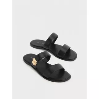 Promo Sandal BUCKLE DOUBLE STRAP SLIDE SANDALS CKS418