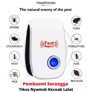 Elektronik PEST REJECT ULTRASONIC Alat Pembasmi Serangga Tikus Nyamuk Kecoak Lalat Healthindo