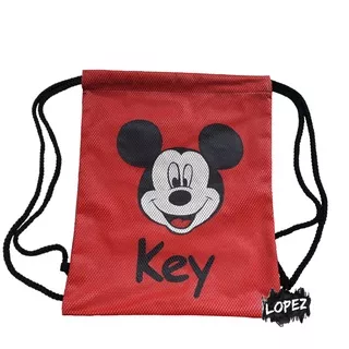 Tas Jaring Mickey mouse / Tas Serut Minnie Mouse / String Bag Pluto Mr Mrs Mickey Tsum Tsum lopez