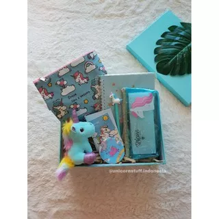 FBELLA01 Paket Hadiah Unicorn Box Anak Kado Ulang Tahun Perempuan Alat Tulis