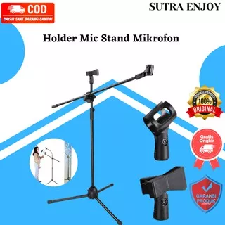 Tripod Microphone Standing Holder Mic Stand Mikrofon 2 Klip NB-107