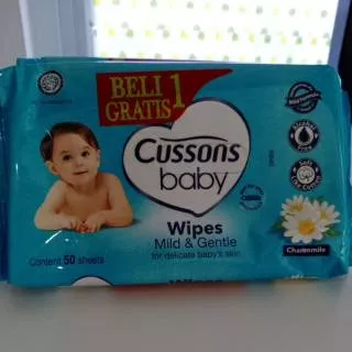 Cussons baby wipes mild&gentle / tissue basah Cussons biru