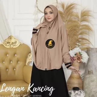 Jilbab lengan panjang model tangan Kancing /Jilbab tangan lengan  jumbo / jilbab lengan panjang jersey terbaru (lengan kancing)