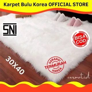 Karpet Bulu Korea Ukuran 40X60 Bulu Lebat Super Halus Lembut Tahan Rontok Panjang Bulu 6,5Cm