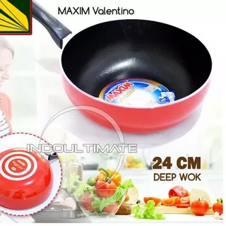 ? xvf-642 Maxim Valentino Frypan Teflon anti lengket  Deep Wok 24 cm ??