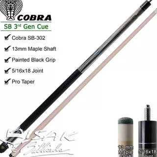 ( BISA COD ) Cobra SB-302 Pool Cue - 13 mm Maple Billiard Stick Stik Biliar by Fury SPECIAL [Kode