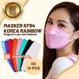 Masker KF94 Korea kf-94 3D Filter Mask Putih Hitam Isi 10 pcs Original 4 Ply Murah Black White Ready