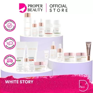 WHITE STORY Indonesia / Brightening Acne Hydrating Advanced Soothing Exfoliating Peeling / Facial Wash Toner Essence Serum Day Night Underarm Eye Cream Gel Clay Mask Masker Wajah Cleanser Cleansing Moisturizer Body Scrub Soap Face Care Oil / Paket Lengkap