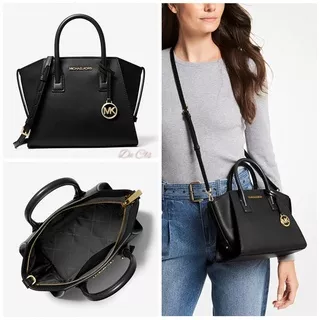 Tas MK Avril Small Top Zip Satchel black sz 24/28.5x19x10cm