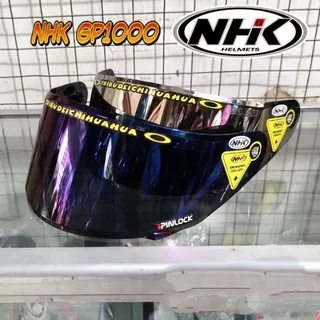 flat visor NHK GP1000/NHK GP theh iridium silver / blue/gold+ sticker NHK