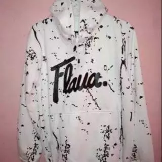 SWEATER HOODIE FLAVA OBLONG  FULL PRINT PUTIH_JAKET FLAVA FULL PRINT PETIR PUTIH