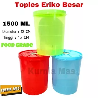 Toples Lemon Eriko 1500 ML Toples Plastik Besar FOOD GRADE Tempat Kue Wadah Gula Susu Kopi