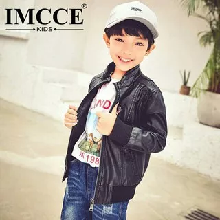 BANYAK UKURAN Jaket kulit anak laki laki cowok korea style hitam