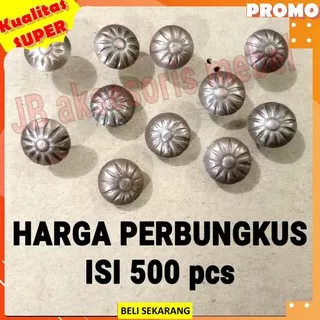 PAKU PINES COKLAT ANTIK MOTIF KEMBANG BUNGA ISI 500pcs / PINES HIAS/ paku payung / pines thumb tack