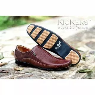 SEPATU PANTOFEL PRIA KULIT SAPI ASLI KICKERS KANTOR FORMAL KERJA BROWN HITAM // SepatuPantofel Pria