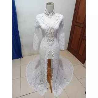 kebaya pengantin kebaya akad ekor panjang